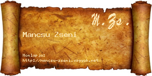 Mancsu Zseni névjegykártya